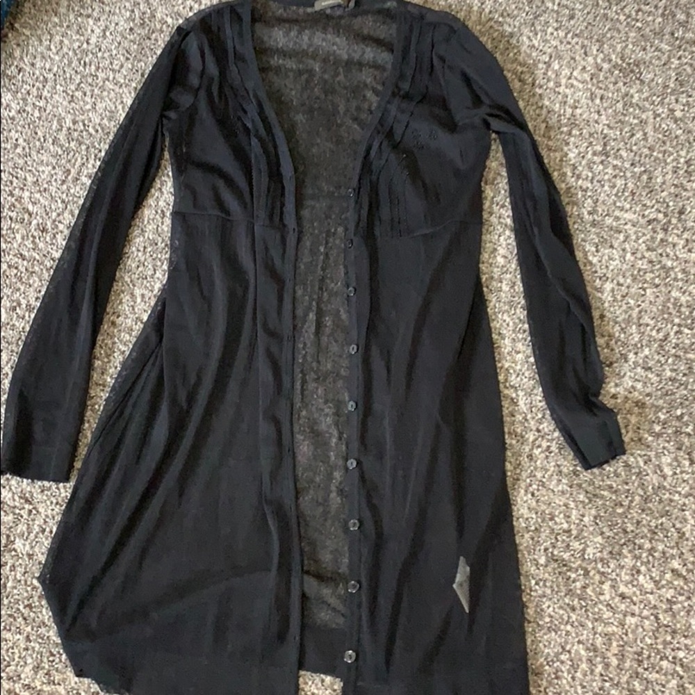 NWOT Sheer black long cardigan